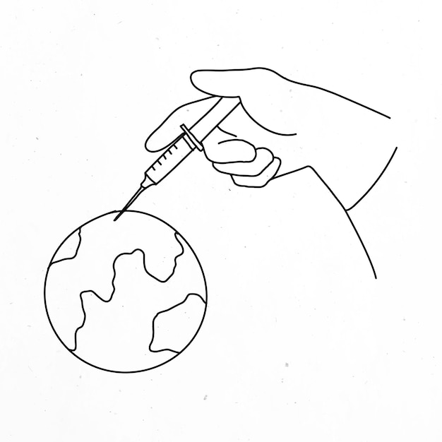 Effective vaccine vector doodle illustration