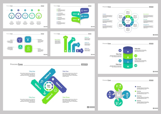 Free Vector eight banking slide templates set