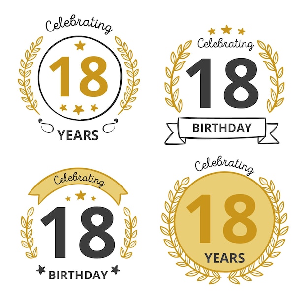 Eighteenth birthday badges pack