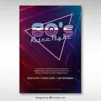 Free vector eighties modern brochure of triangle