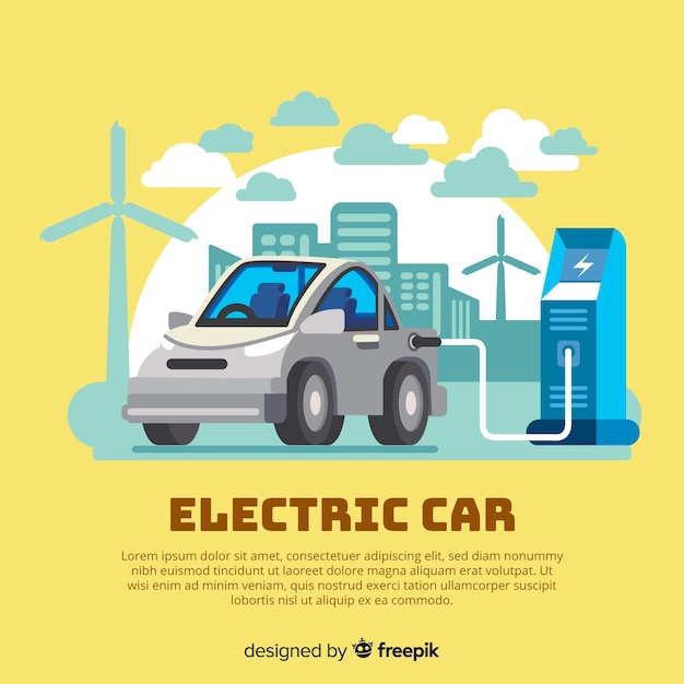 Free Vector electric car background template