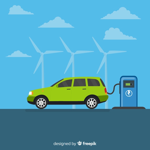 Free Vector electric car background