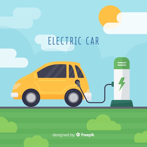 Free Vector electric car background