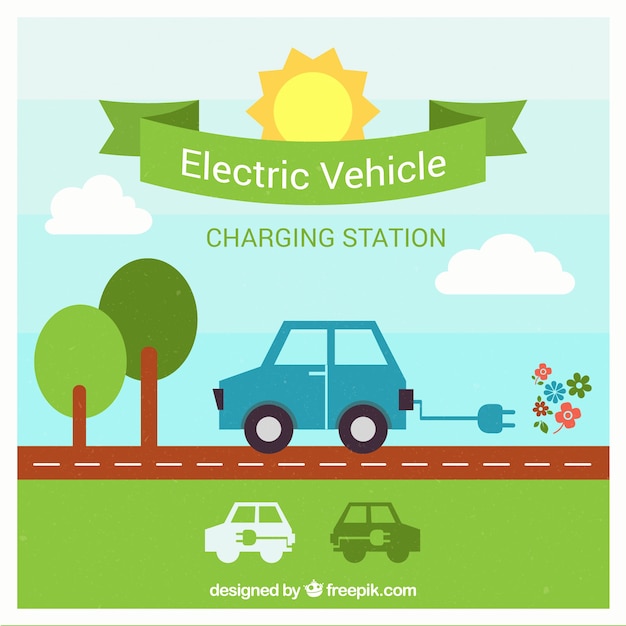 Free Vector electric car charging station