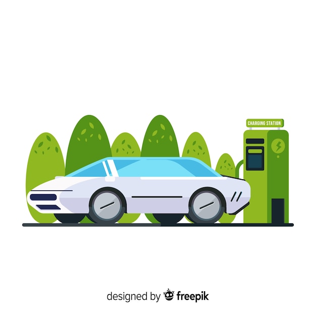 Free Vector electric car