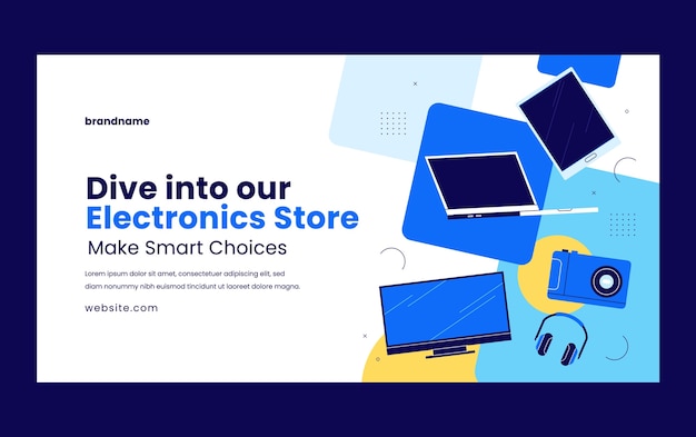 Free Vector electronics store  facebook post template