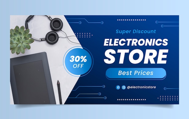 Free Vector electronics store template design