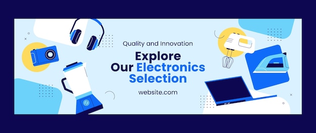 Free Vector electronics store twitter header