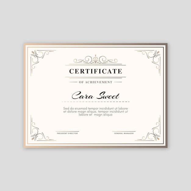 Elegant certificate template