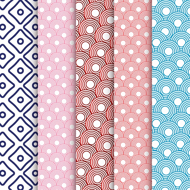 Free vector elegant chinese pattern set