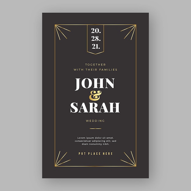 Free Vector elegant engagement invitation template