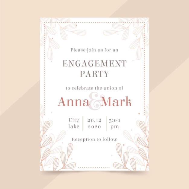 Elegant engagement invitation template