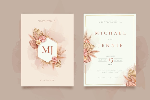 Elegant engagement invitation template