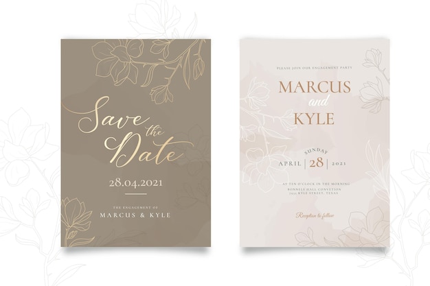 Free vector elegant engagement invitation template