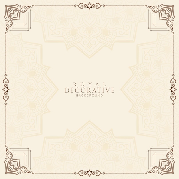 Elegant ethnic floral frame decorative background