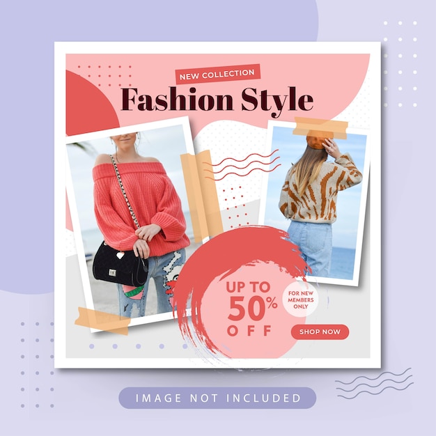Free vector elegant fashion style sale social media instagram post