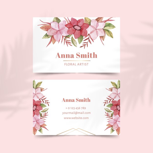 Elegant floral business card template