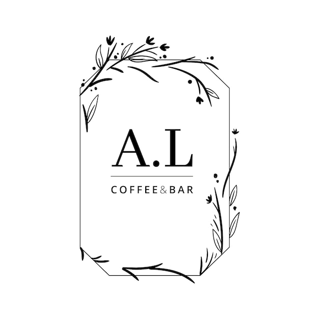 Elegant floral cafe logo