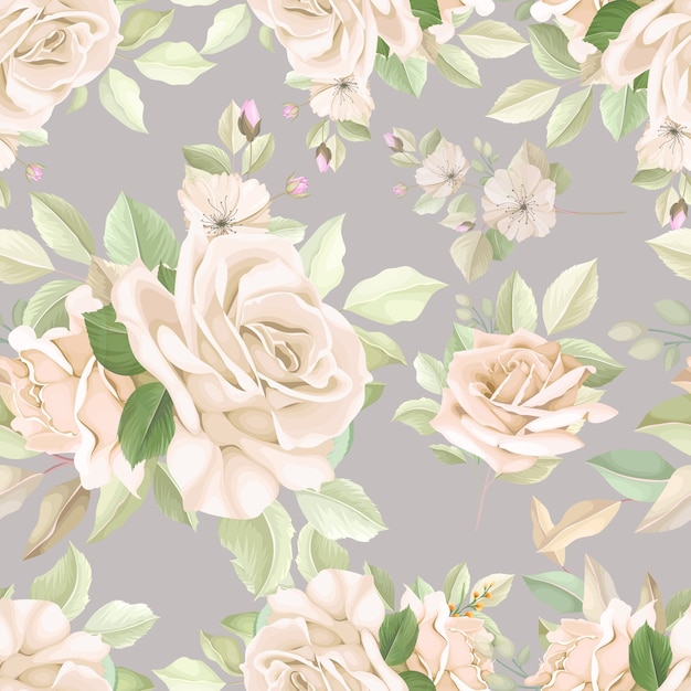 Free vector elegant floral seamless pattern