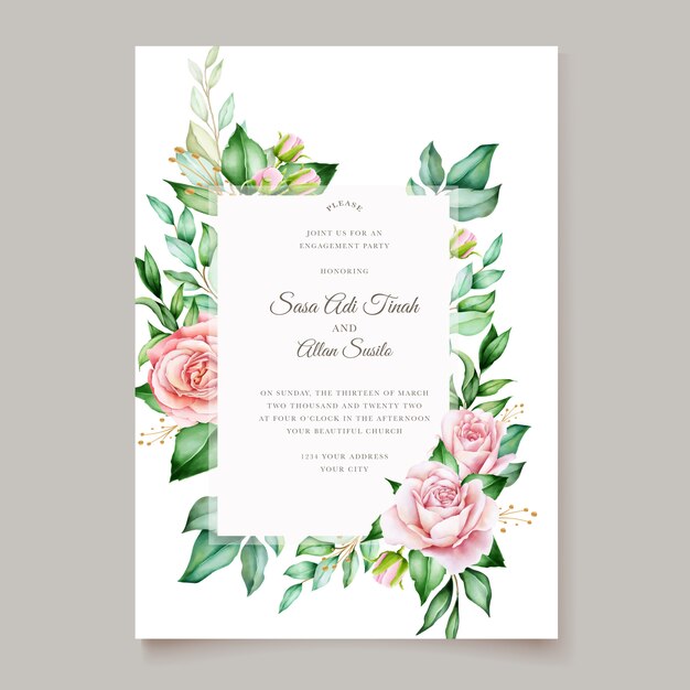 elegant floral wedding card design