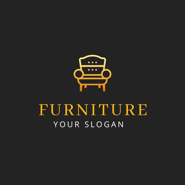 Free Vector elegant furniture logo concept