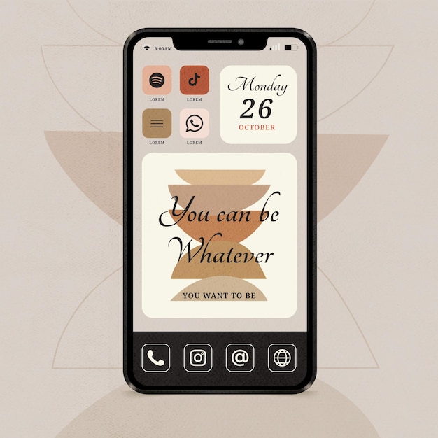 Free vector elegant home screen interface