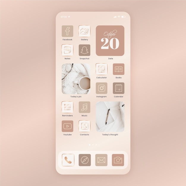 Free vector elegant home screen