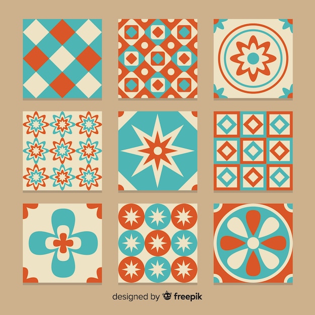 Free vector elegant pack of tiles