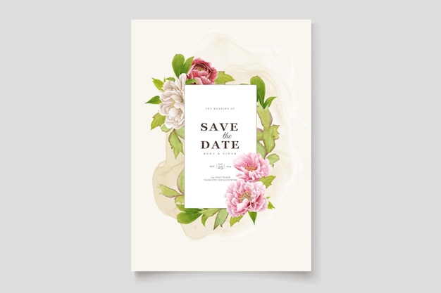 elegant peony background and wreath card design