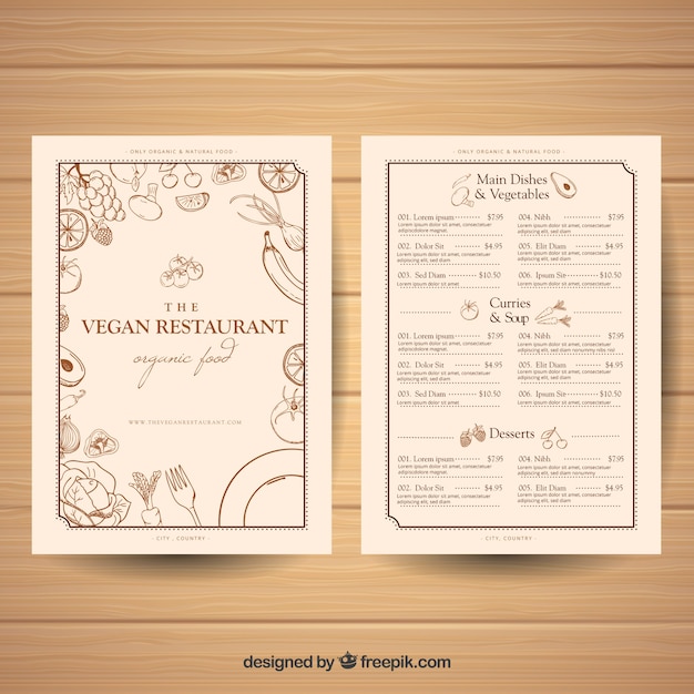 Free Vector elegant restaurant menu template