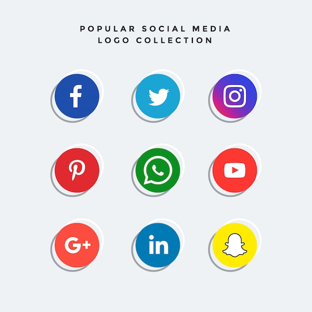 Free Vector elegant social media icons collection