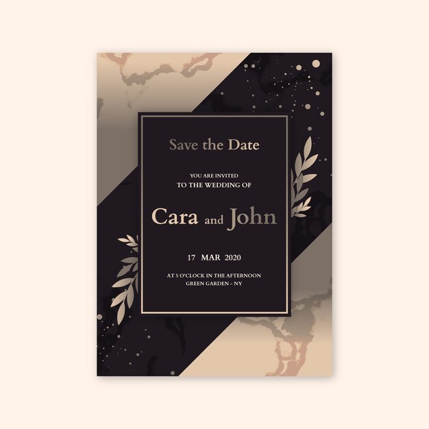 Elegant wedding invitation template concept