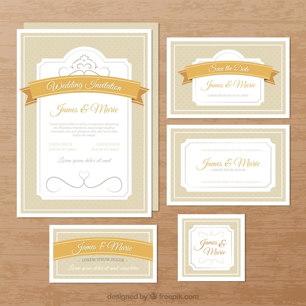 Free Vector elegant wedding invitations