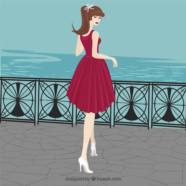 Free vector elegant woman