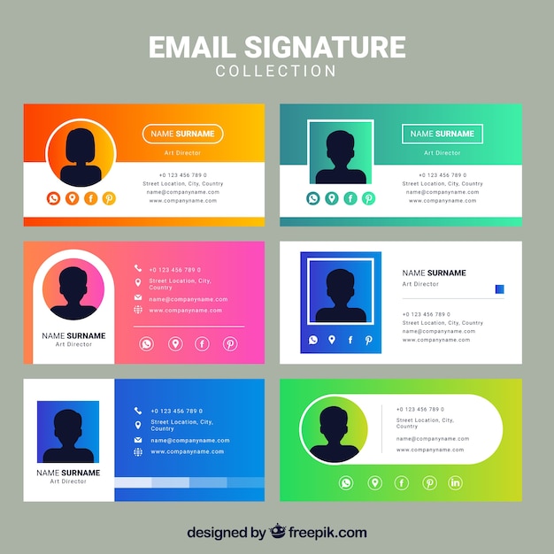 Email signature collection in gradient style