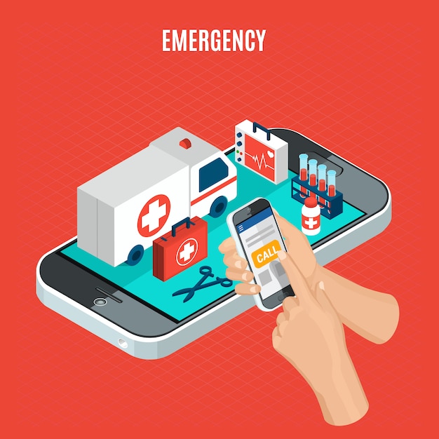 Free Vector emergency isometric 