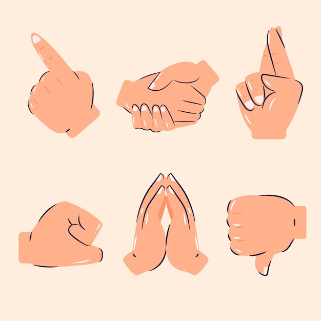 Emoji hands element set