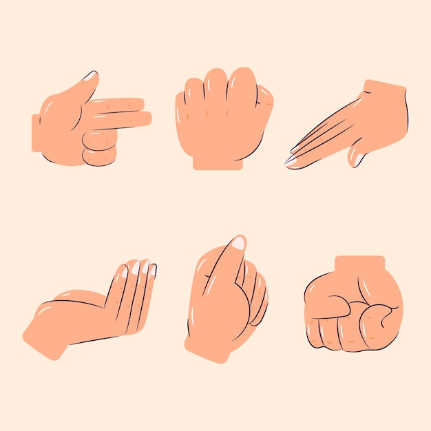 Free vector emoji hands element set