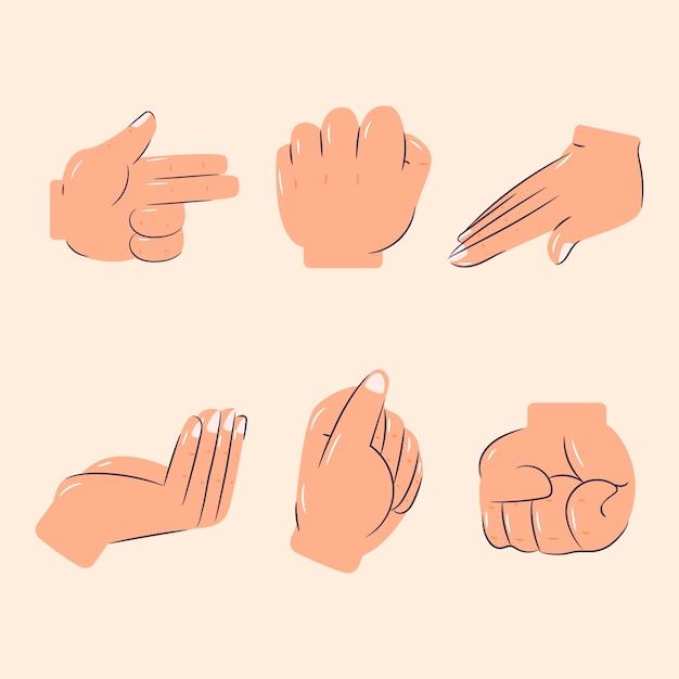 Emoji hands element set