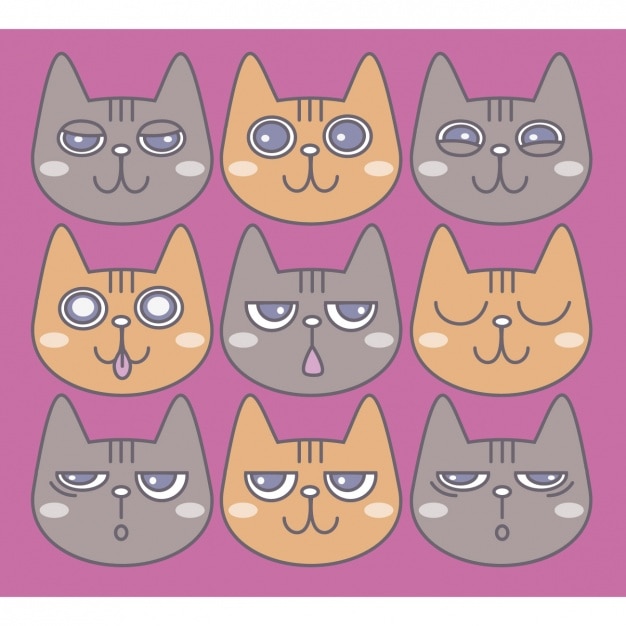 Free Vector emoticons, cats