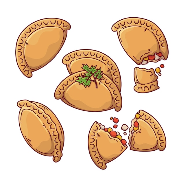 Free Vector empanadas set