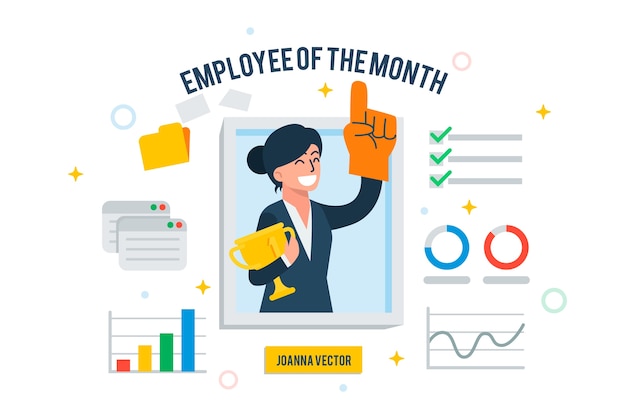 Free Vector employee of the month concept