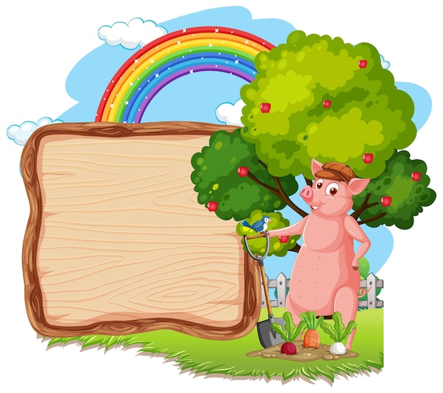 Free Vector empty banner template with farm animals