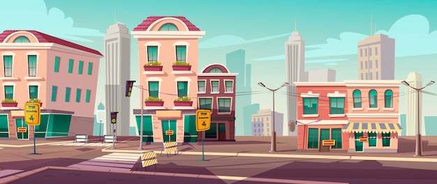 Free vector empty city illustration