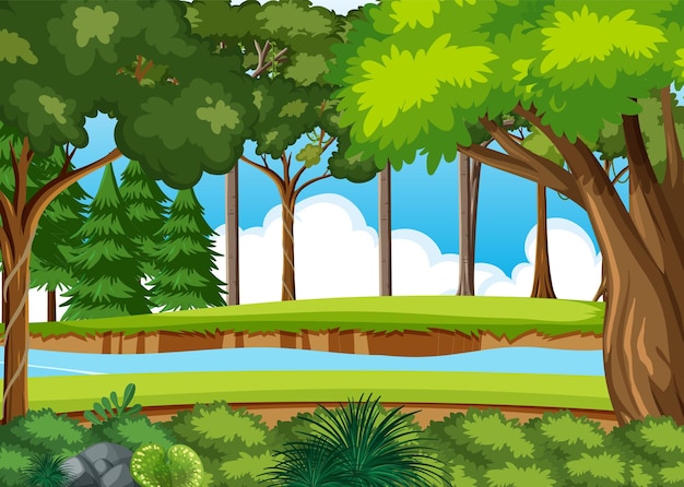 Free vector empty forest environment background