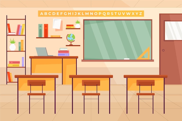 Free Vector empty school class background for video conferencing