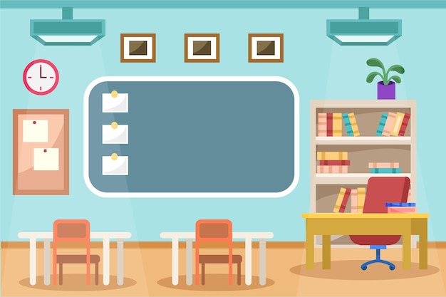 Free Vector empty school class background for video conferencing