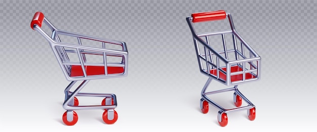 Free Vector empty shopping carts set