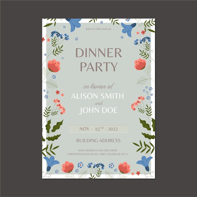 En
flat design floral dinner party invitation
es
sp
premium resource
cat