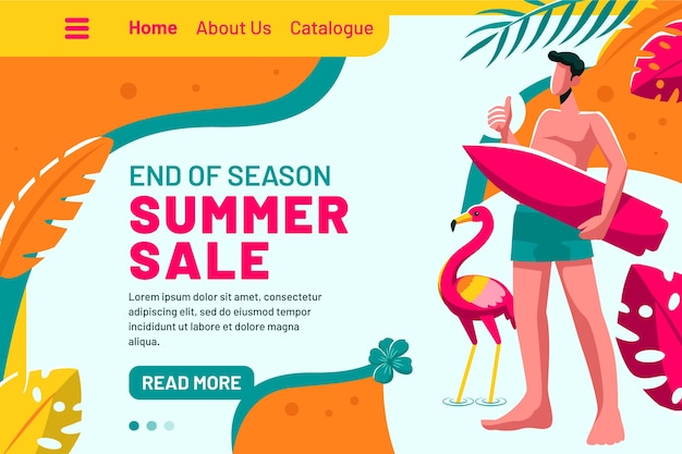 End of season summer sale landing page